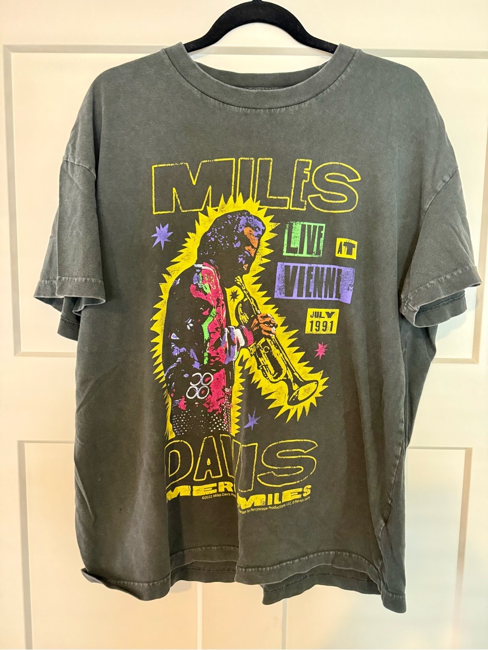 Abercrombie Graphic Miles Davis T-Shirt in Charcoal Gray